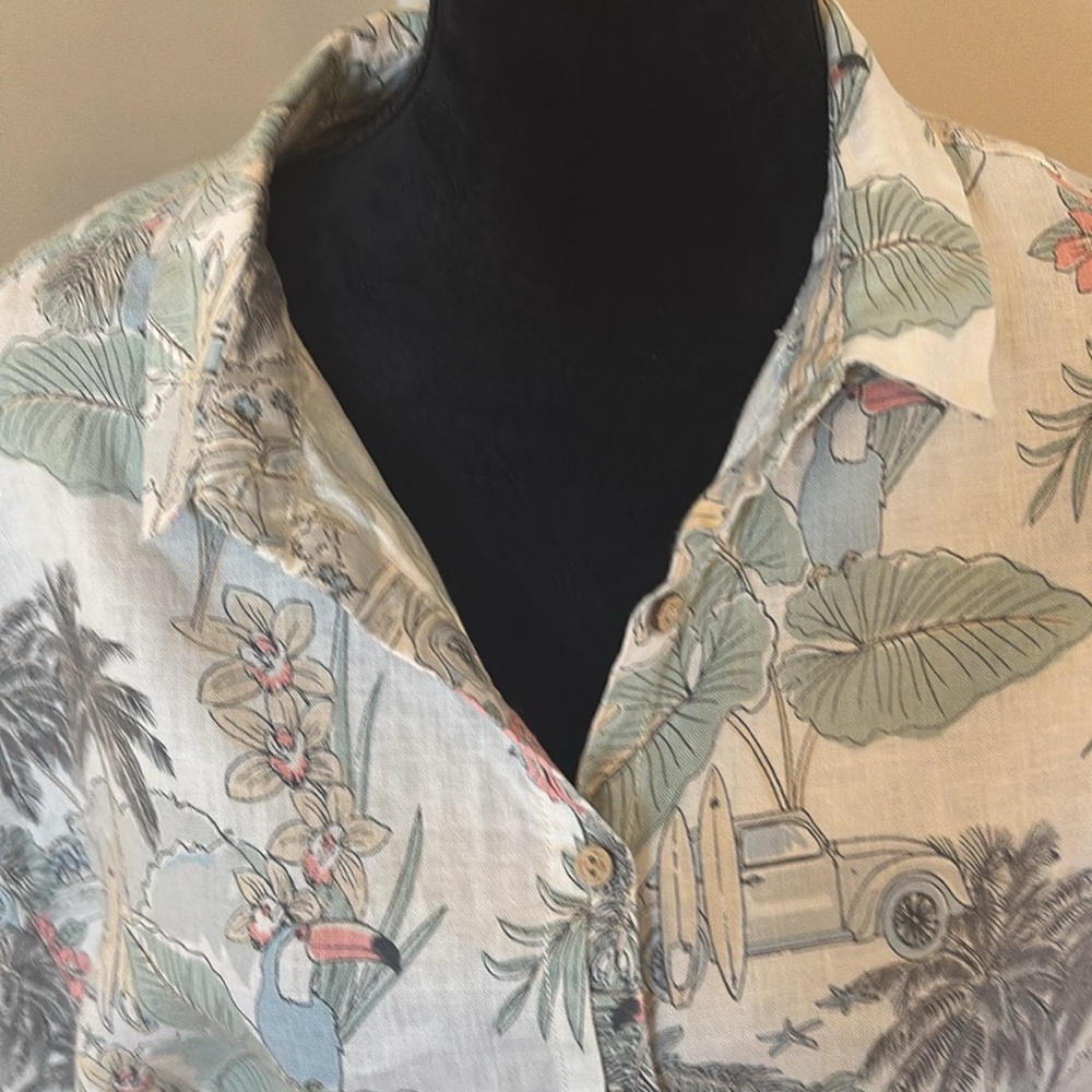 CC California Linen Surfing Print Short and Top Set Size XL - Picture 5 of 11